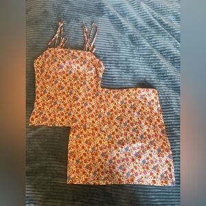 Topshop Floral Two-Piece Set - Multicolor